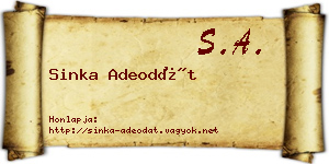 Sinka Adeodát névjegykártya